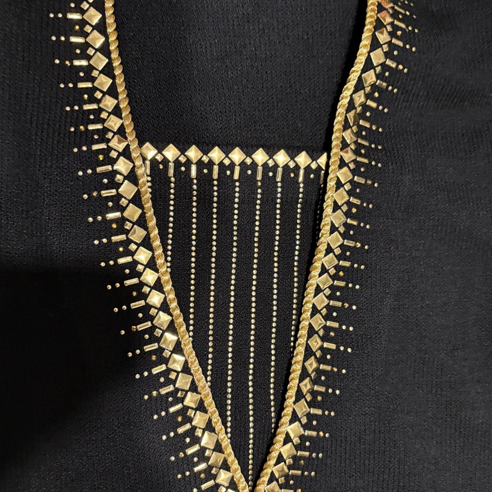 ST. JOHN Evening NEW Gold Studded Embellished Cardigan Sweater Jacket Size 8 - Picture 15 of 16